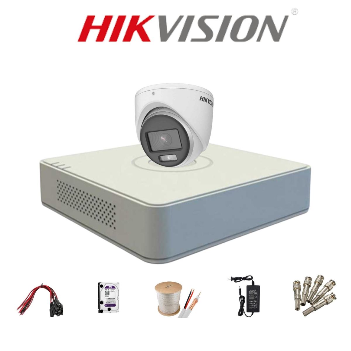 Trọn bộ 1 Camera HDTVI HIKVISION FULL HD Có màu ban đêm