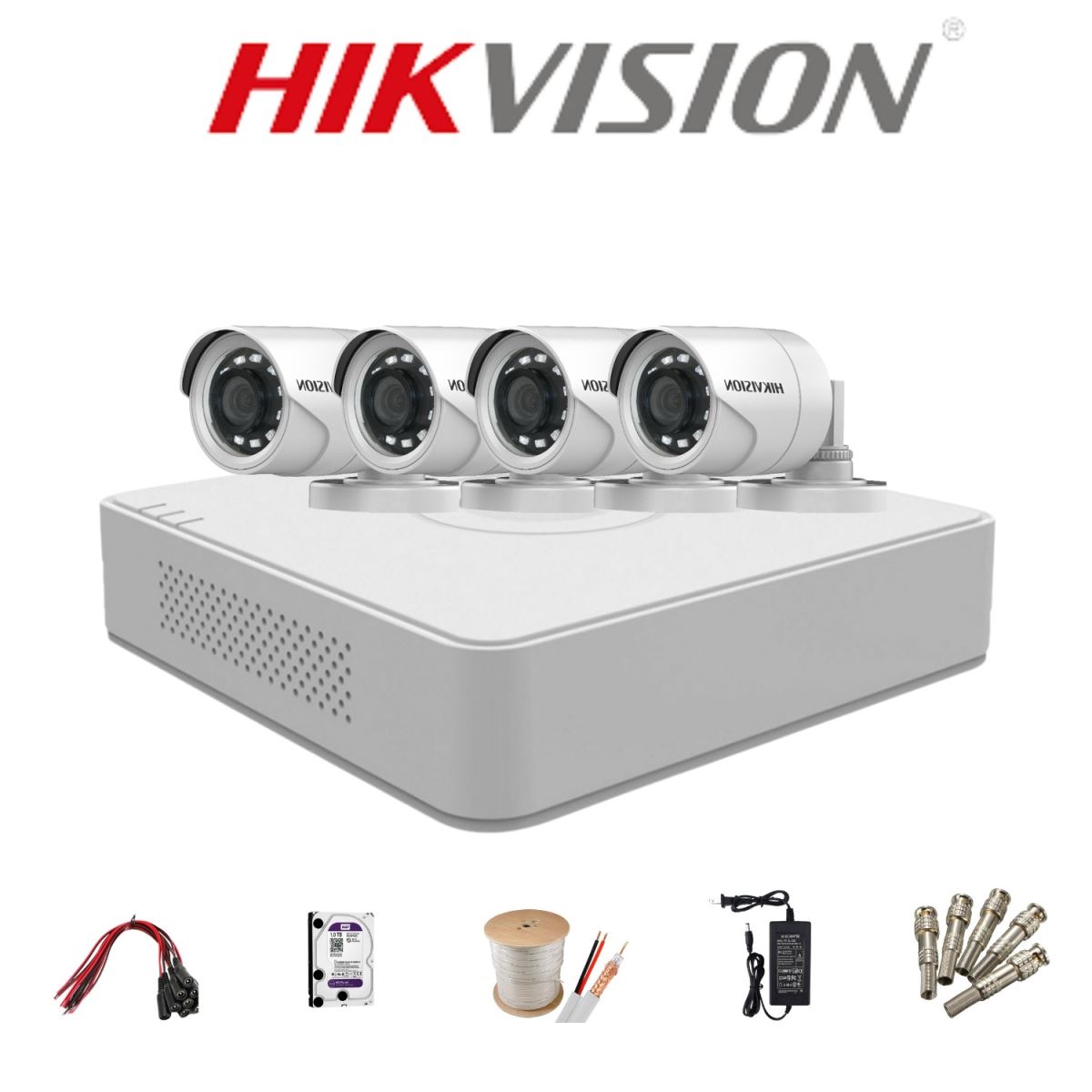 Trọn bộ 4 Camera HDTVI HIKVISION FULL HD